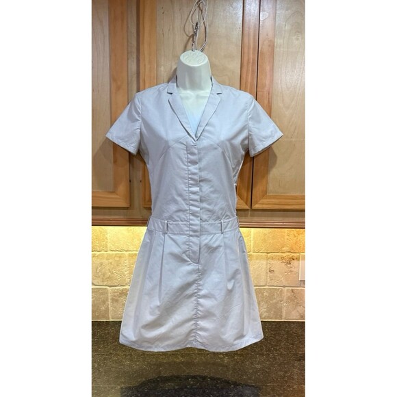 Alexander Wang S/S Crisp Poplin Mini Shirt Dress Size S Cream Tan Like New - Picture 1 of 10